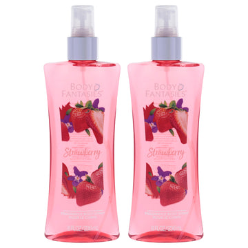 Strawberry Fantasy by Body Fantasies for Women - 8 oz Body Spray - Pack of 2