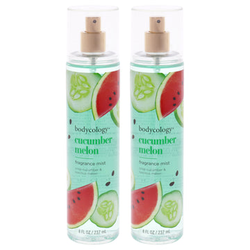 Cucumber Melon by Bodycology for Women - 8 oz Fragrance Mist - Pack of 2