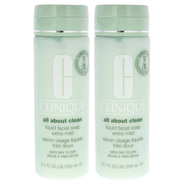 All About Clean Liquid Facial Soap Extra Mild by Clinique for Unisex - 6.7 oz Soap - Pack of 2