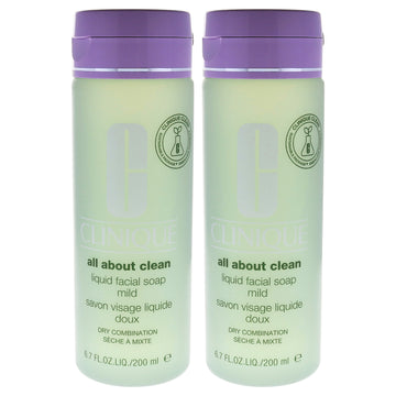 All About Clean Liquid Facial Soap Mild by Clinique for Unisex - 6.7 oz Soap - Pack of 2