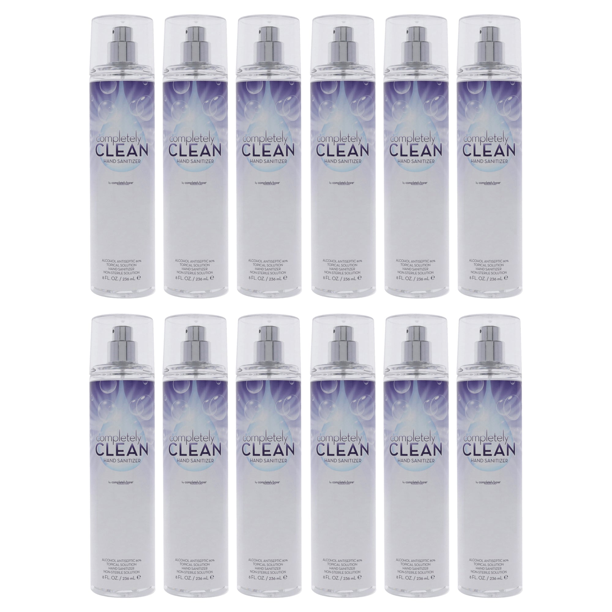 Completely Clean Hand Sanitizer by Completely Bare for Unisex - 8 oz Hand Sanitizer - Pack of 12