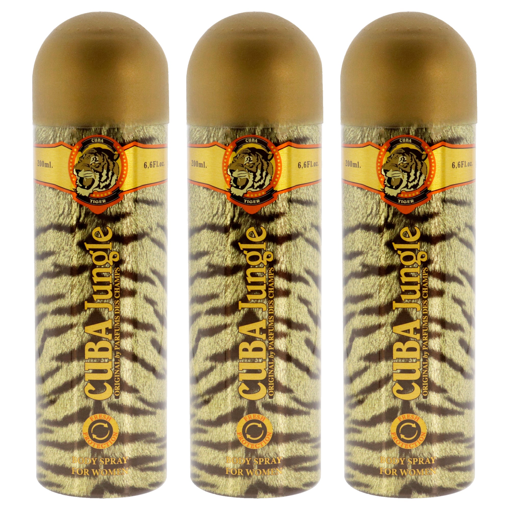 Cuba Jungle Tiger by Cuba for Women - 6.6 oz Body Spray - Pack of 3