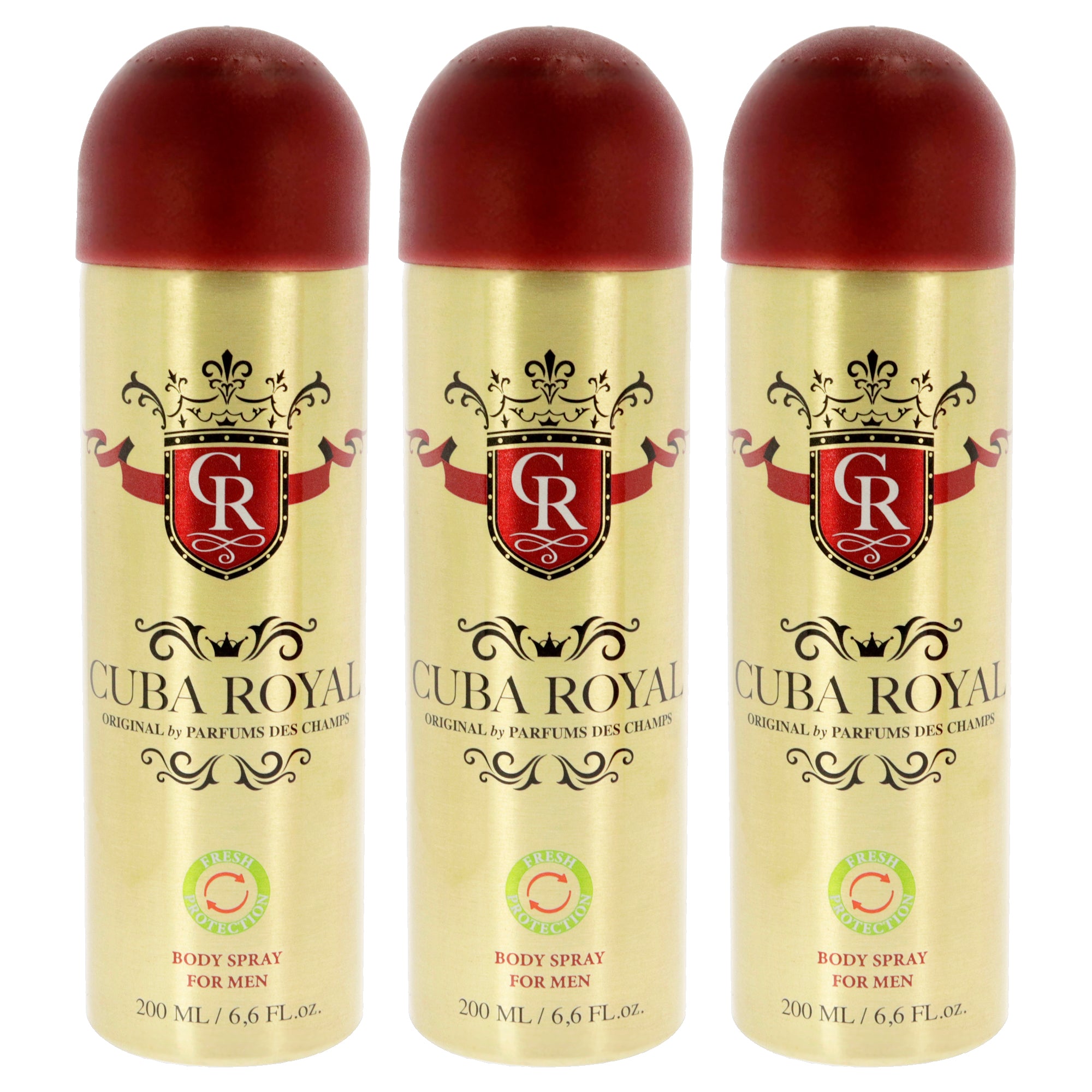 Cuba Royal by Cuba for Men - 6.6 oz Body Spray - Pack of 3