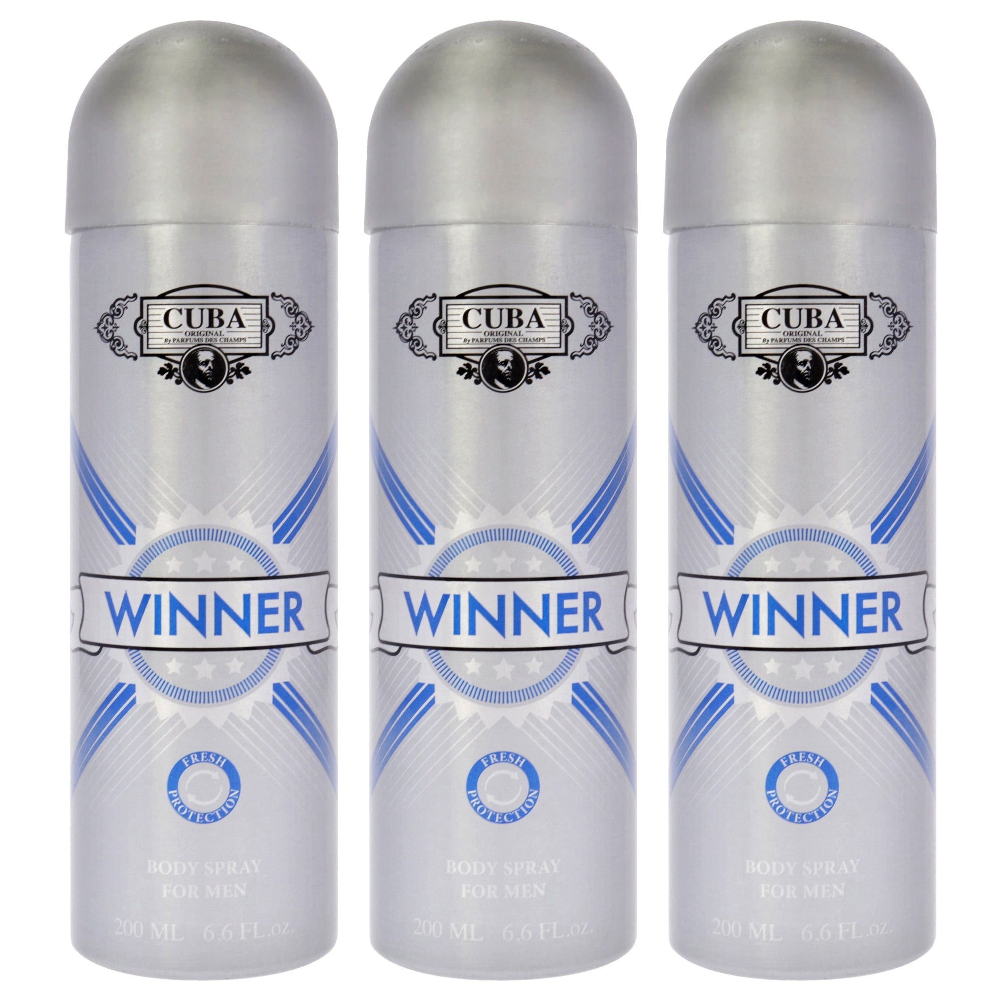 Cuba Winner by Cuba for Men - 6.6 oz Body Spray - Pack of 3