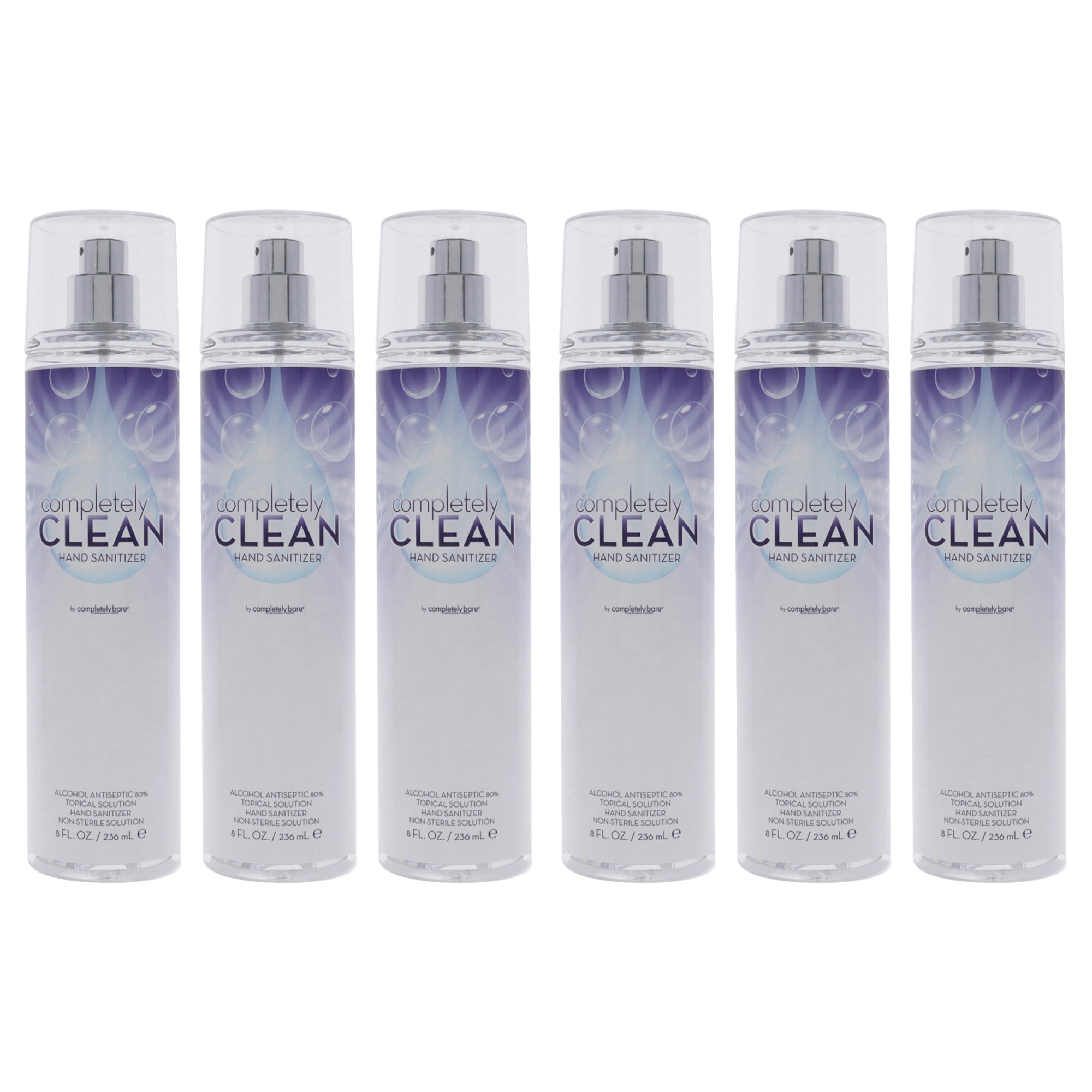 Completely Clean Hand Sanitizer by Completely Bare for Unisex - 8 oz Hand Sanitizer - Pack of 6