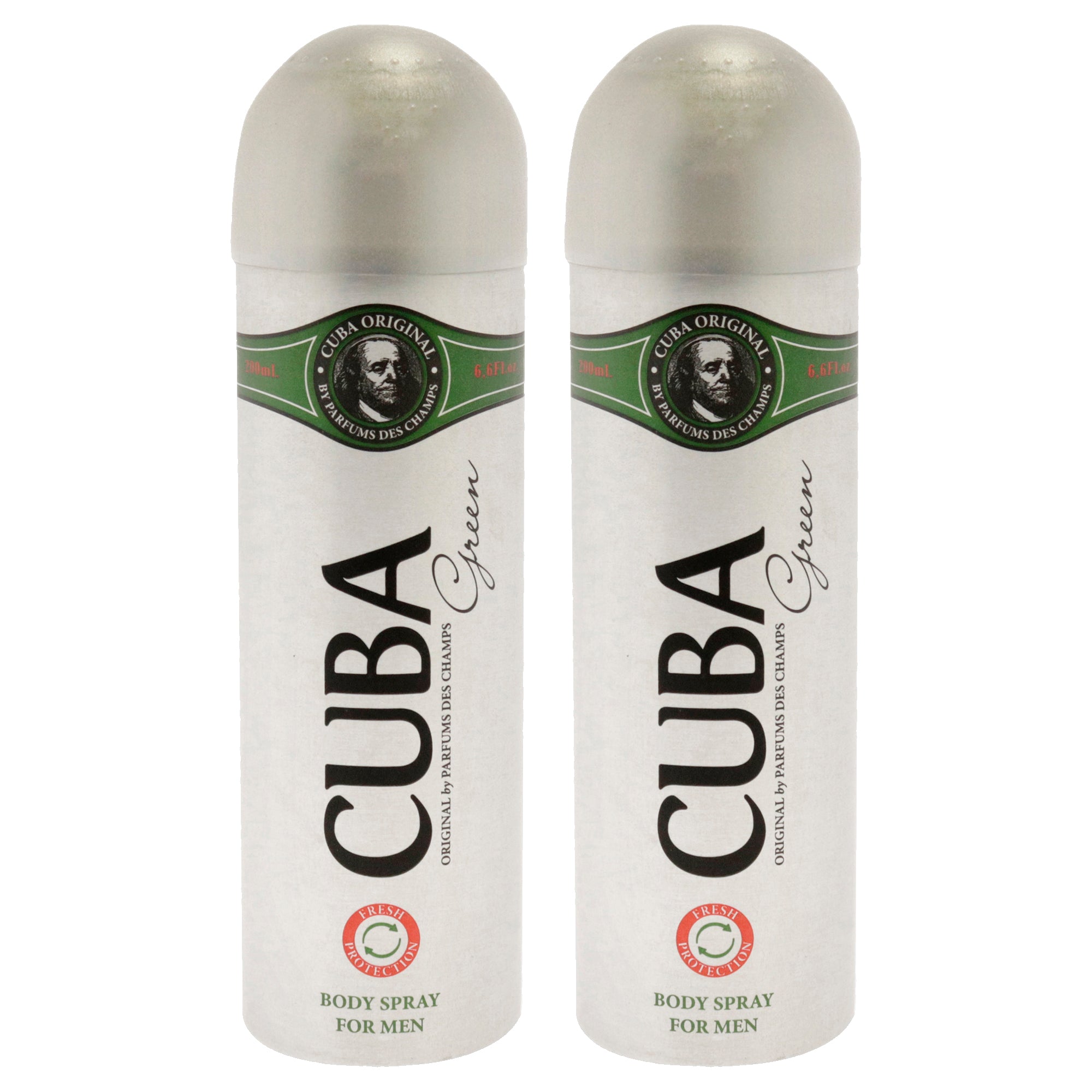 Cuba Green by Cuba for Men - 6.6 oz Body Spray - Pack of 2