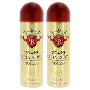 Cuba Royal by Cuba for Men - 6.6 oz Body Spray - Pack of 2