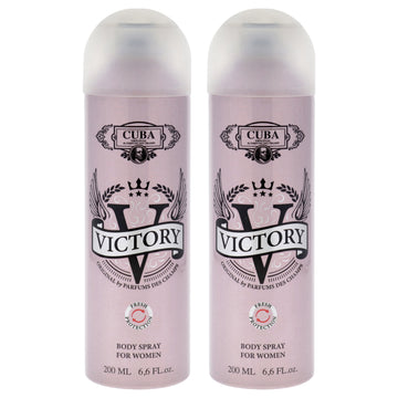 Victory by Cuba for Women - 6.6 oz Body Spray - Pack of 2