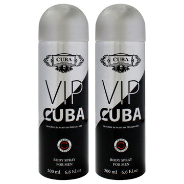 VIP by Cuba for Men - 6.6 oz Body Spray - Pack of 2