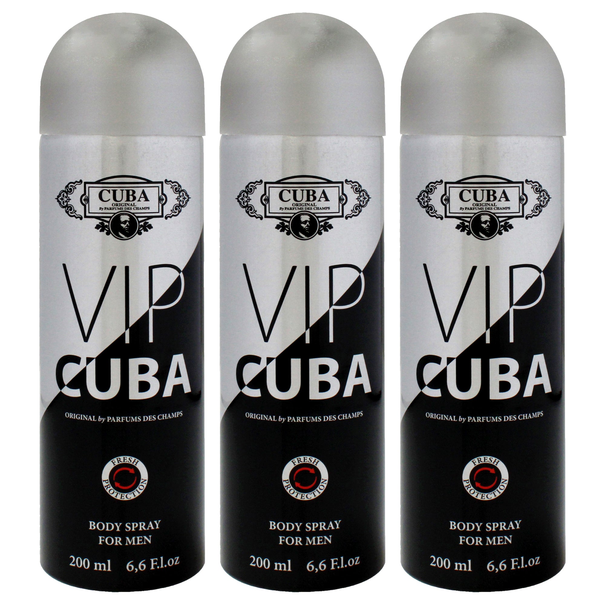 VIP by Cuba for Men - 6.6 oz Body Spray - Pack of 3