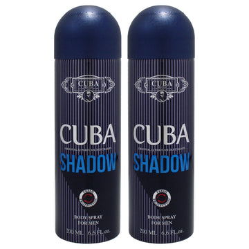 Cuba Shadow by Cuba for Men - 6.6 oz Body Spray - Pack of 2