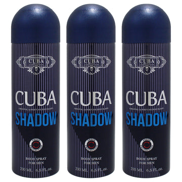 Cuba Shadow by Cuba for Men - 6.6 oz Body Spray - Pack of 3