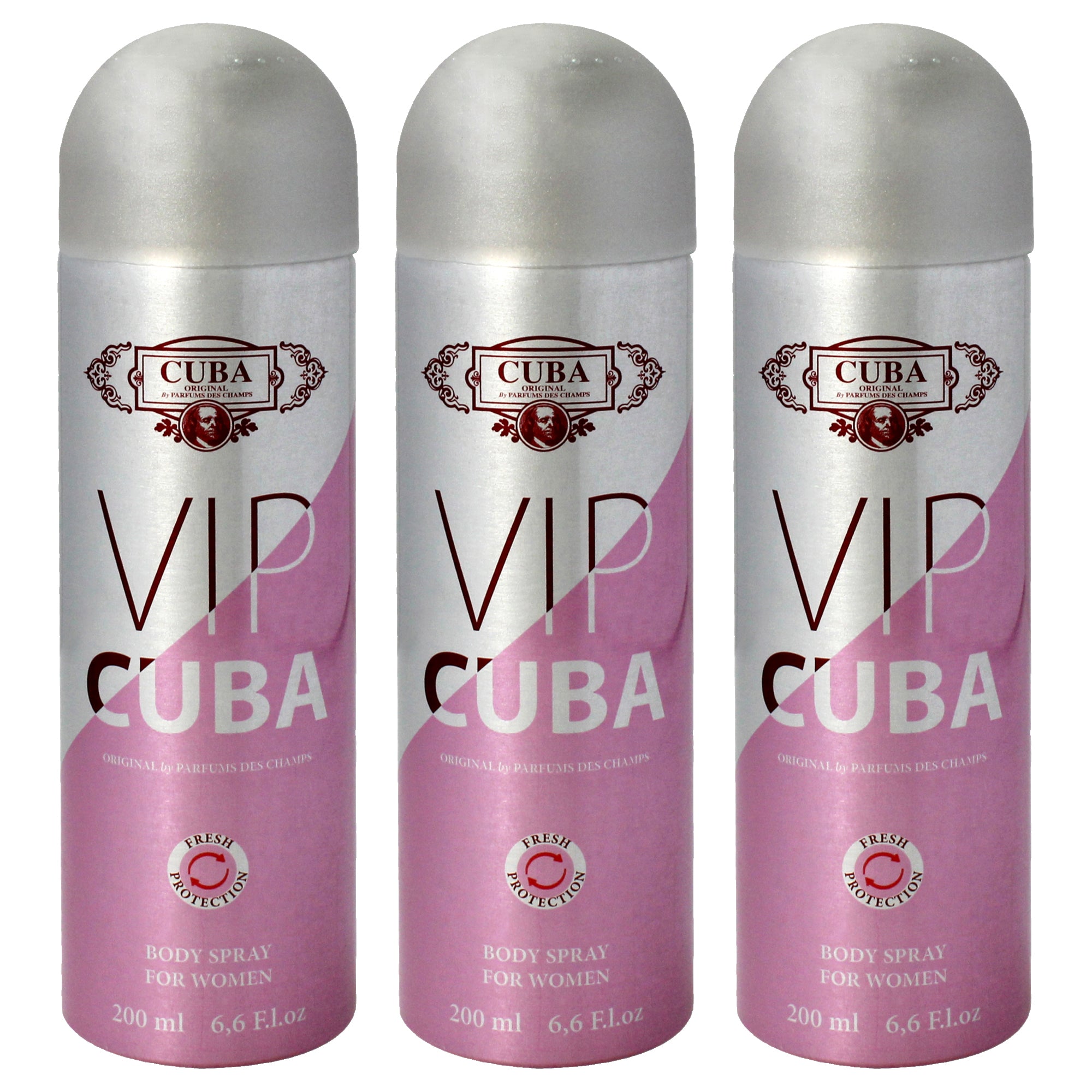 VIP by Cuba for Women - 6.6 oz Body Spray - Pack of 3