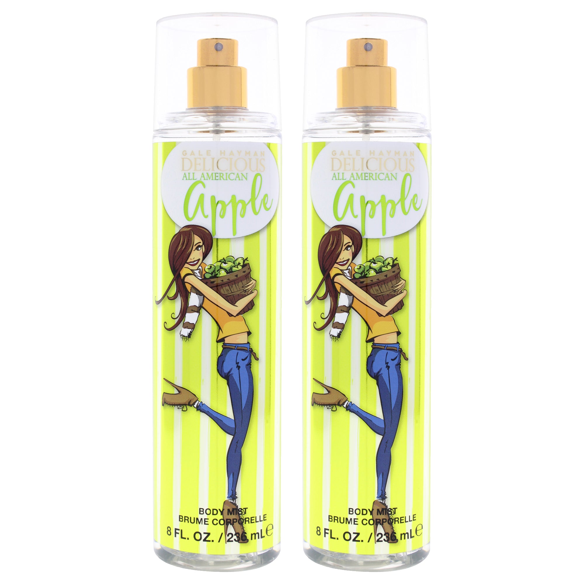 Delicious All American Apple by Gale Hayman for Women - 8 oz Body Mist -Pack of 2