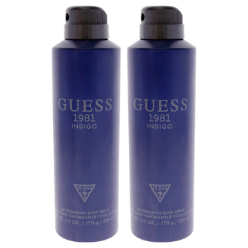 Guess 1981 Indigo by Guess for Men - 6 oz Body Spray - Pack of 2