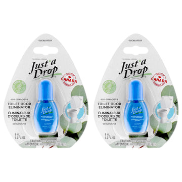 Just a Drop Odor Eliminator - Eucalyptus by Prelam for Unisex - 0.2 oz Drops - Pack of 2
