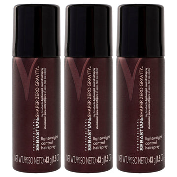 Shaper Zero Gravity Hairspray by Sebastian for Unisex - 1.5 oz Hair Spray - Pack of 3
