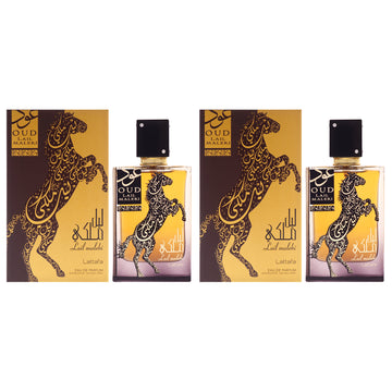 Oud Lail Maleki by Lattafa for Men - 3.4 oz EDP Spray - Pack of 2