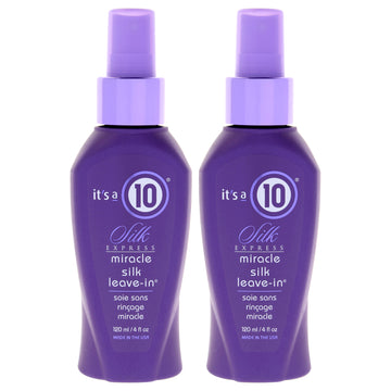 Silk Express Miracle Silk Leave-In by Its A 10 for Unisex - 4 oz Conditioner - Pack of 2