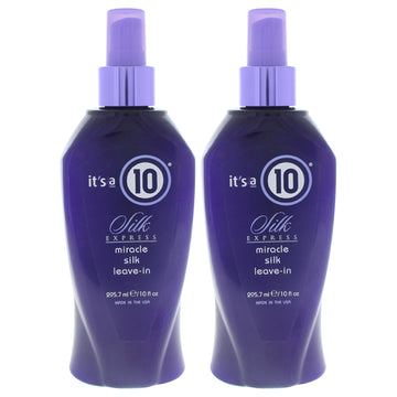 Silk Express Miracle Silk Leave-In by Its A 10 for Unisex - 10 oz Conditioner - Pack of 2