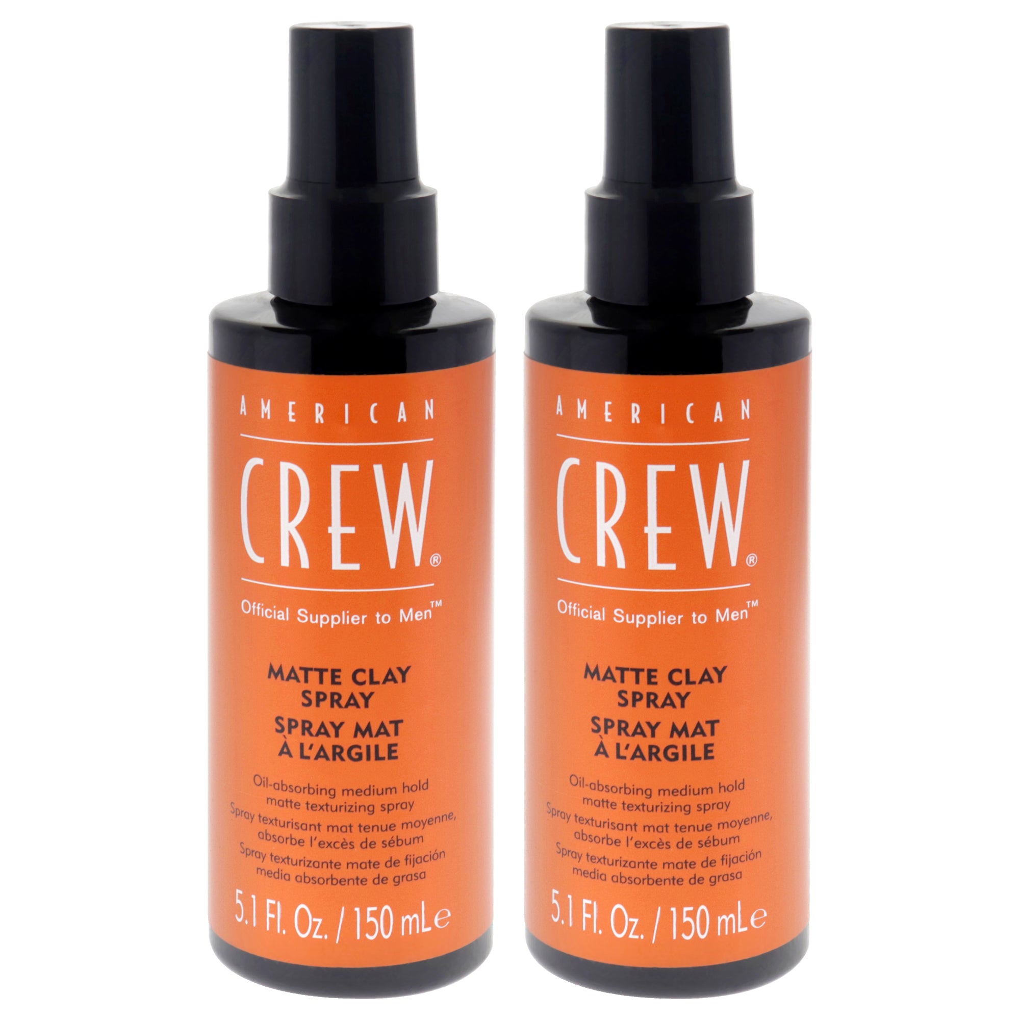 Matte Clay Spray by American Crew for Men - 5.1 oz Hair Spray  - Pack of 2