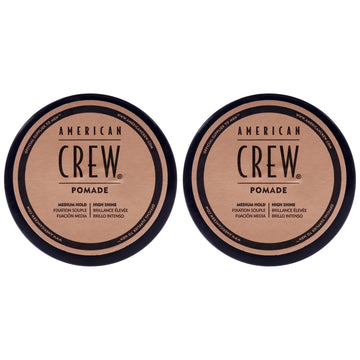Pomade for Hold Shine by American Crew for Men - 1.7 oz Pomade  - Pack of 2