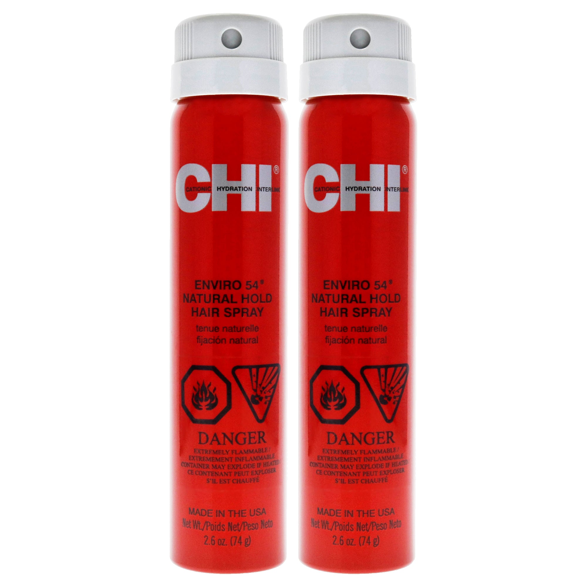Enviro 54 Natural Hold Hairspray by CHI for Unisex - 2.6 oz Hair Spray  - Pack of 2