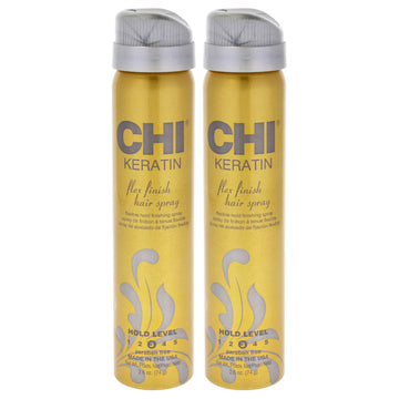Keratin Flex Finish Hair Spray by CHI for Unisex - 2.6 oz Hair Spray  - Pack of 2