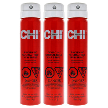 Enviro 54 Natural Hold Hairspray by CHI for Unisex - 2.6 oz Hair Spray  - Pack of 3