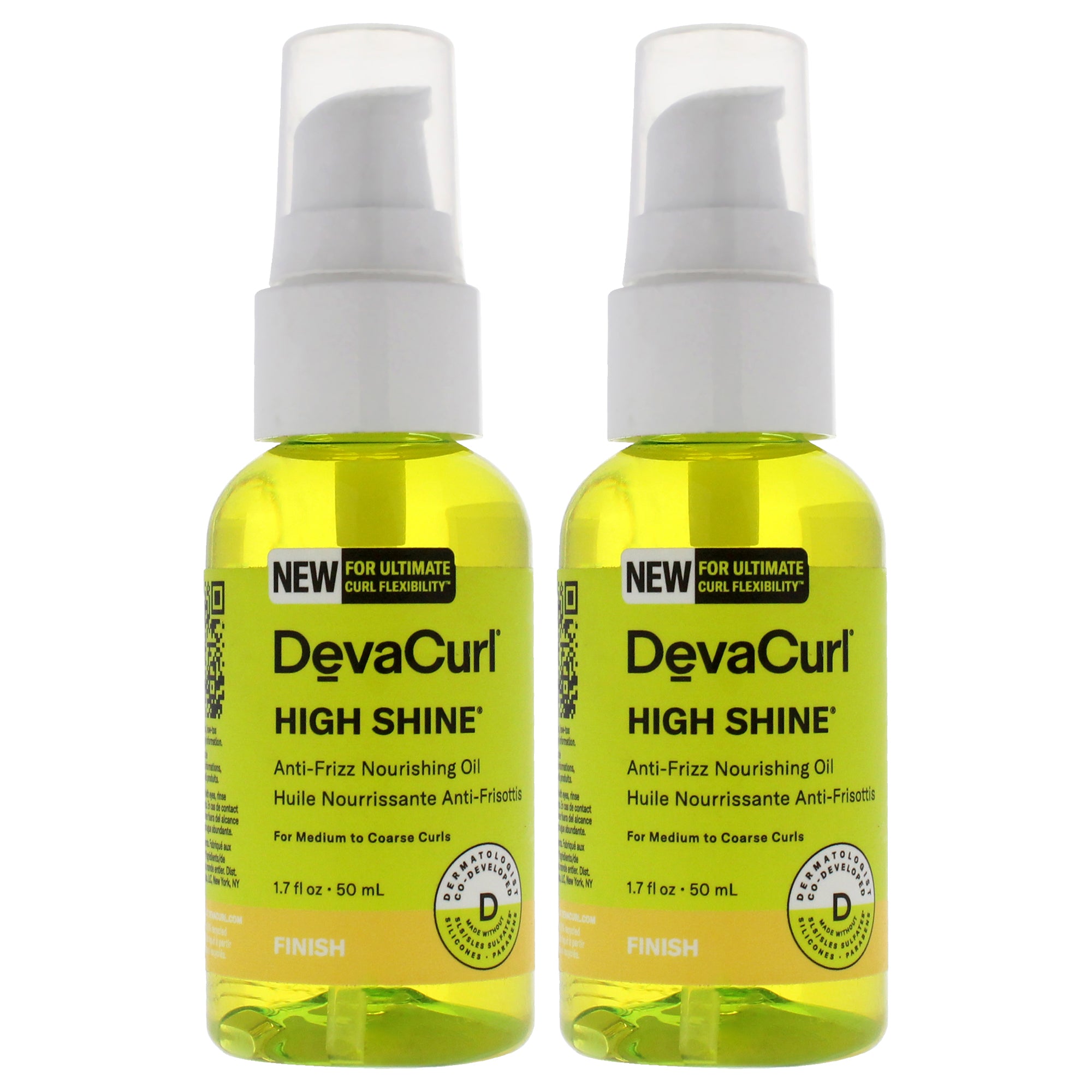 High Shine Nourishing Anti-Frizz Oil-NP by DevaCurl for Unisex - 1.7 oz Oil - Pack of 2