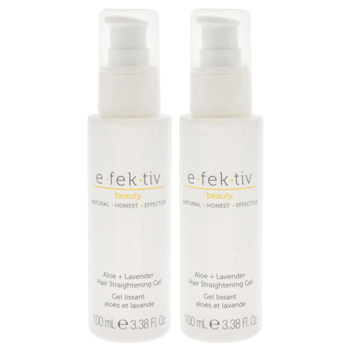 Aloe Plus Lavender Hair Straightening Gel by e.fek.tiv for Unisex - 3.38 oz Gel - Pack of 2