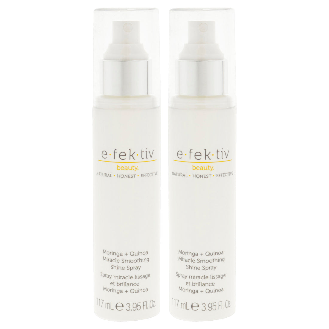 Moringa Plus Quinoa Miracle Smoothing Shine Spray by e.fek.tiv for Unisex - 3.95 oz Hair Spray - Pack of 2