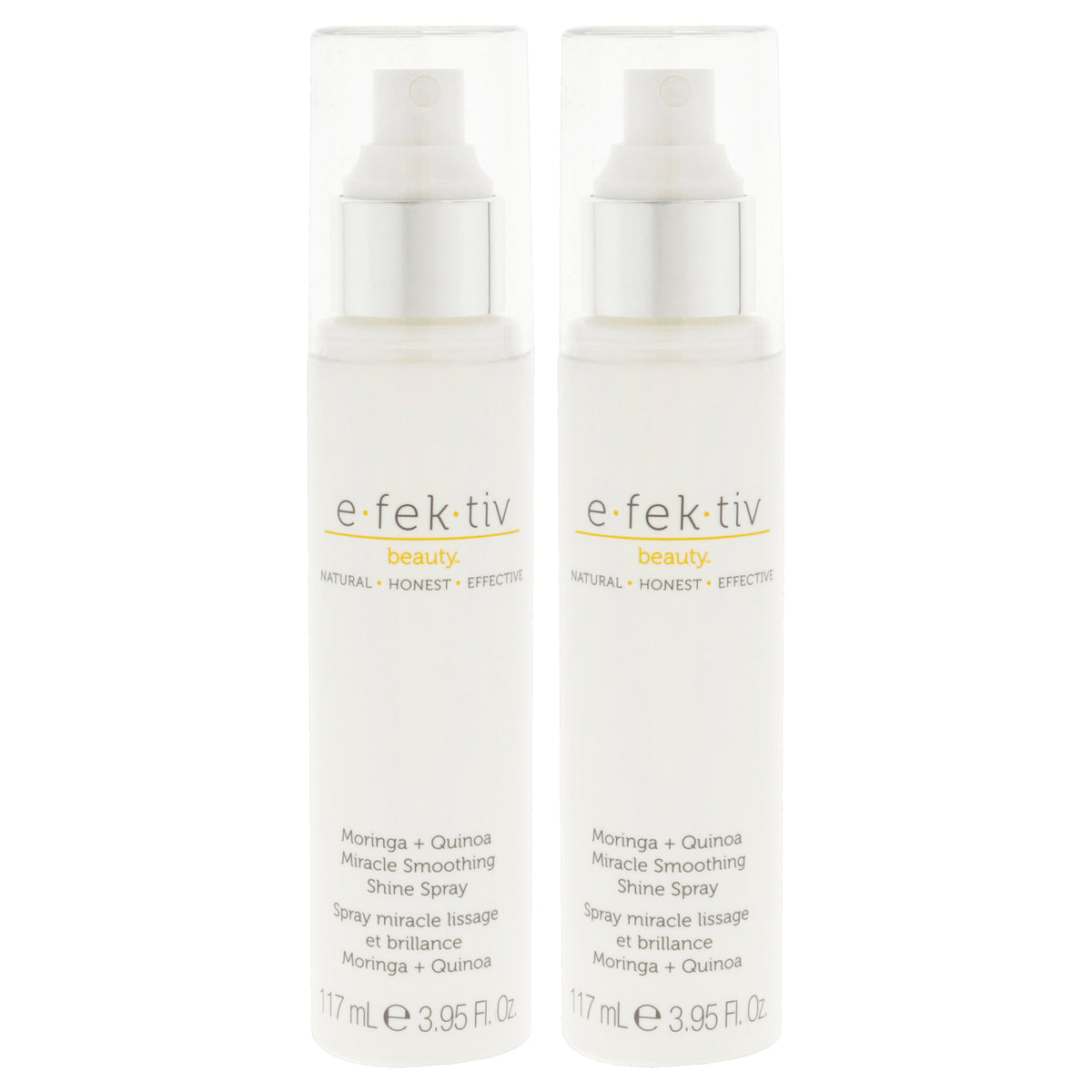 Moringa Plus Quinoa Miracle Smoothing Shine Spray by e.fek.tiv for Unisex - 3.95 oz Hair Spray - Pack of 2