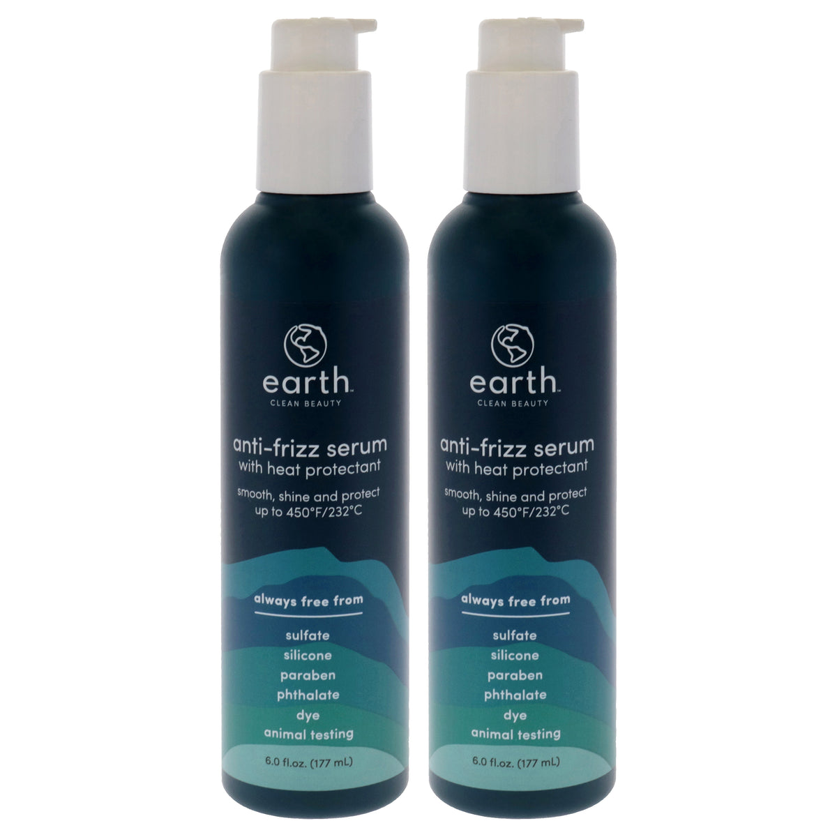 Anti-Frizz Serum With Heat Protectant by Earth for Unisex - 6 oz Treatment - Pack of 2