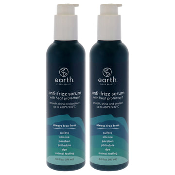 Anti-Frizz Serum With Heat Protectant by Earth for Unisex - 6 oz Treatment - Pack of 2