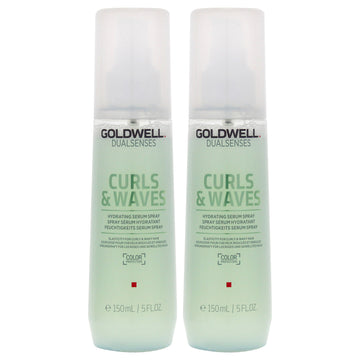 Dualsenses Curls and Waves Hydrating Serum Spray by Goldwell for Women - 5 oz Serum - Pack of 2