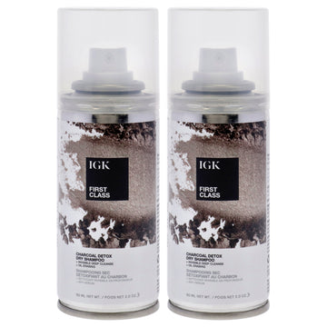 First Class Charcoal Detox Dry Shampoo by IGK for Unisex - 2 oz Dry Shampo - Pack of 2