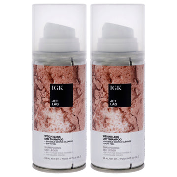 Jet Lag Weightless Dry Shampoo by IGK for Unisex - 2 oz Dry Shampoo - Pack of 2