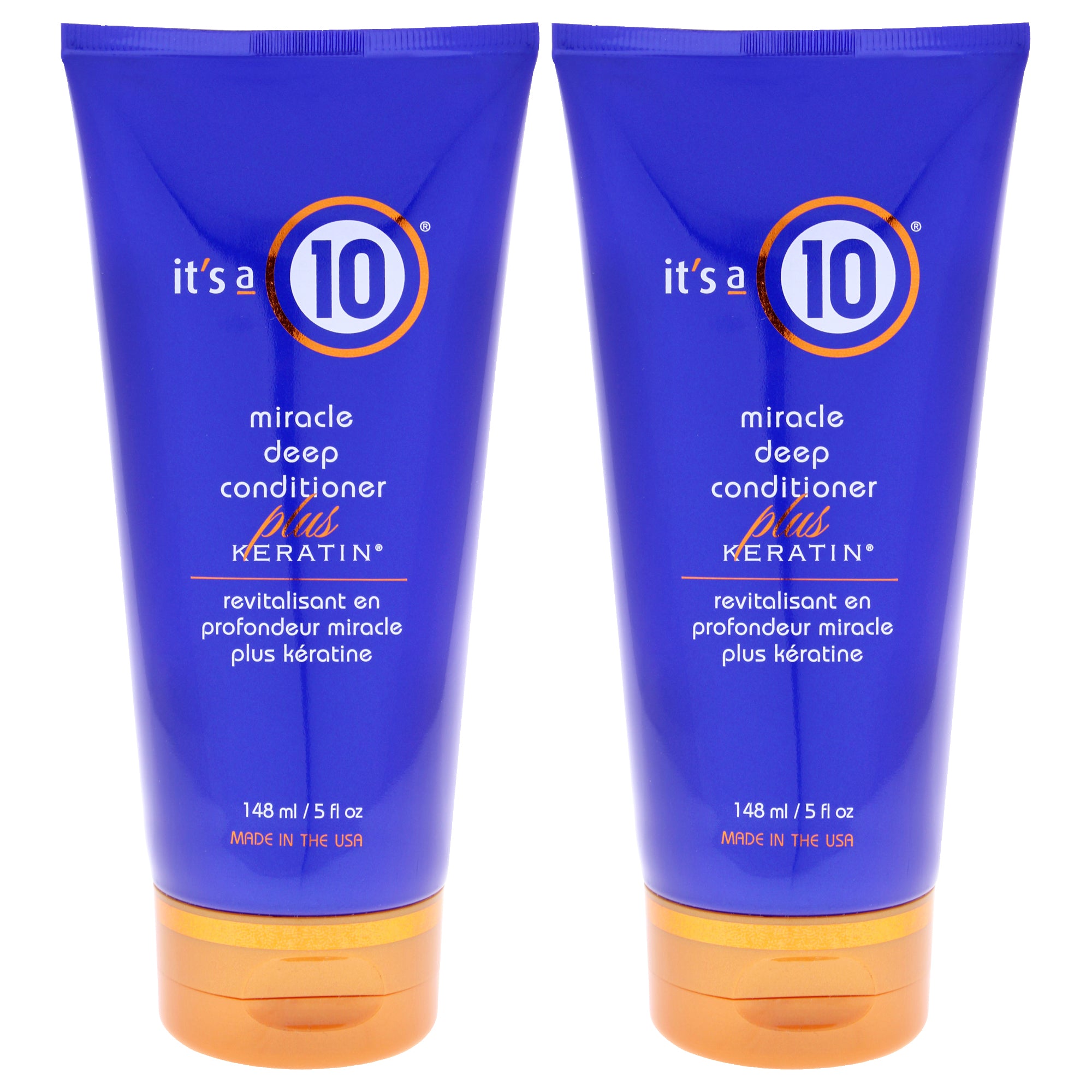 Miracle Deep Conditioner Plus Keratin by Its A 10 for Unisex - 5 oz Conditioner - Pack of 2