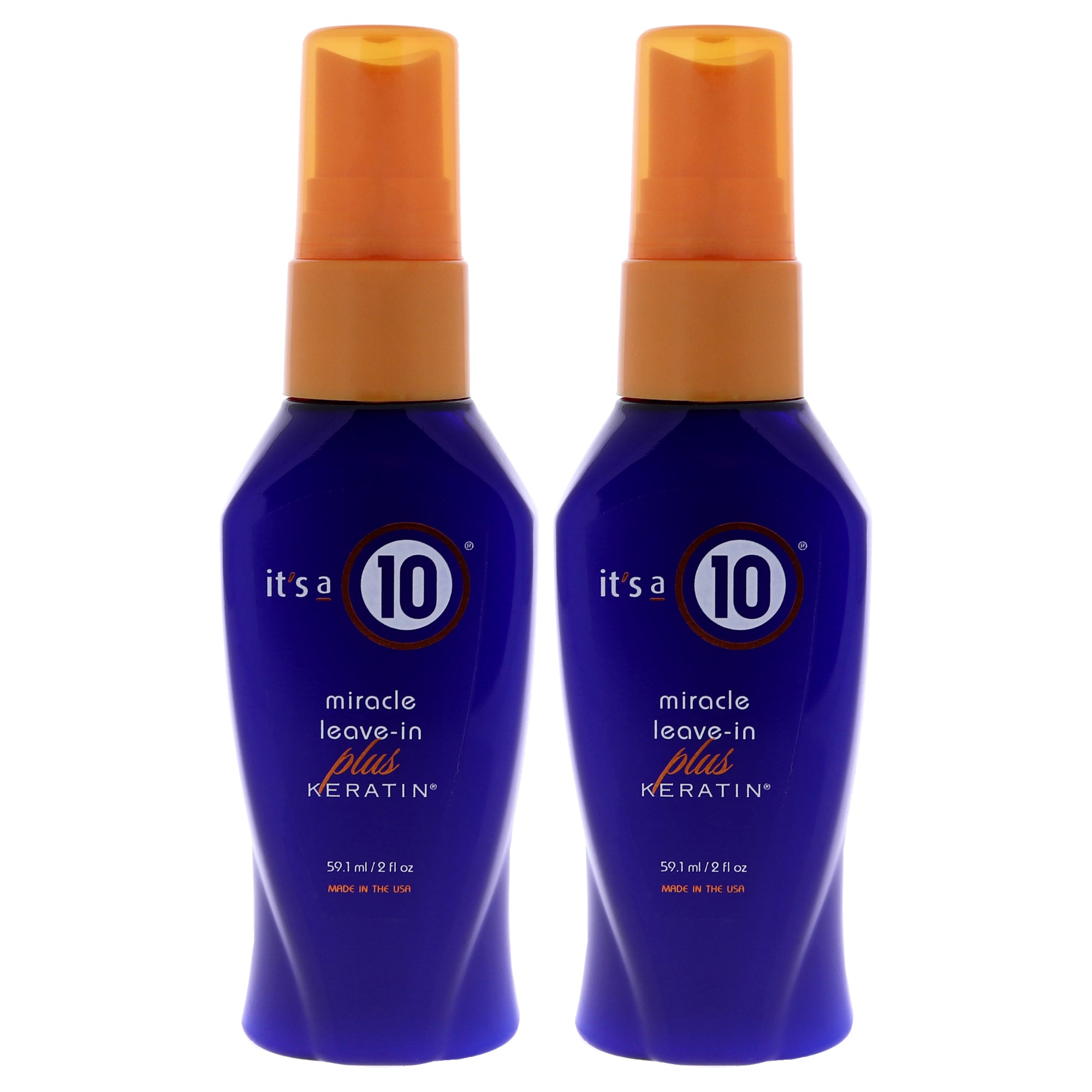 Miracle Leave In Plus Keratin by Its A 10 for Unisex - 2 oz Hair Spray - Pack of 2