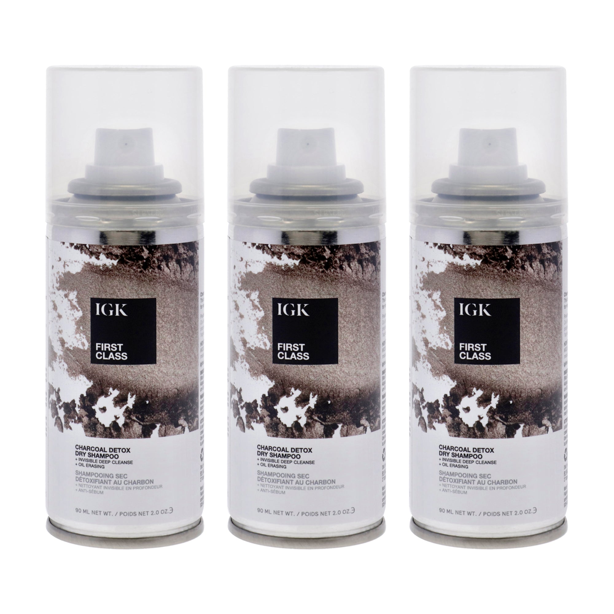 First Class Charcoal Detox Dry Shampoo by IGK for Unisex - 2 oz Dry Shampo - Pack of 3