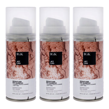 Jet Lag Weightless Dry Shampoo by IGK for Unisex - 2 oz Dry Shampoo - Pack of 3