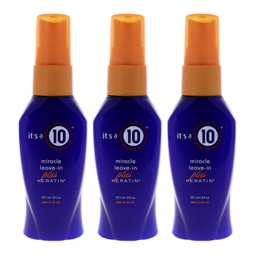 Miracle Leave In Plus Keratin by Its A 10 for Unisex - 2 oz Hair Spray - Pack of 3