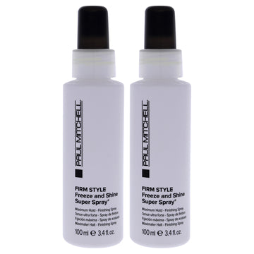 Firm Style Freeze and Shine Super Spray by Paul Mitchell for Unisex - 3.4 oz Hair Spray - Pack of 2