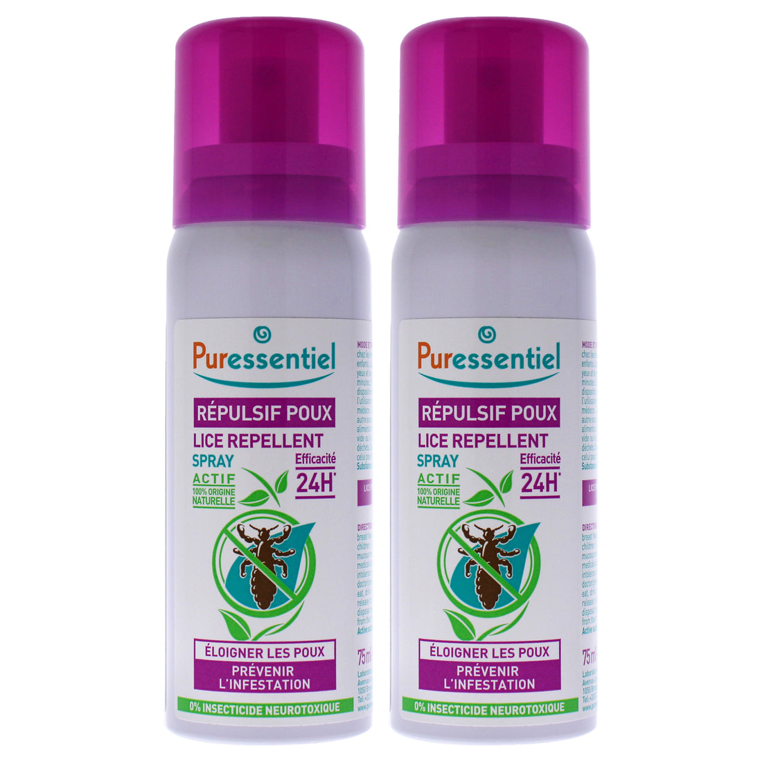 Anti-Lice Repellent Spray by Puressentiel for Unisex - 2.54 oz Lice Treatment - Pack of 2
