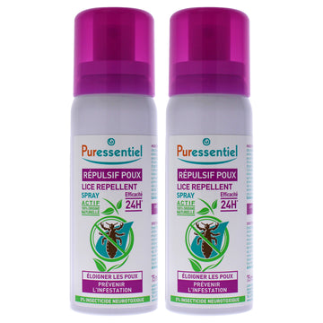 Anti-Lice Repellent Spray by Puressentiel for Unisex - 2.54 oz Lice Treatment - Pack of 2