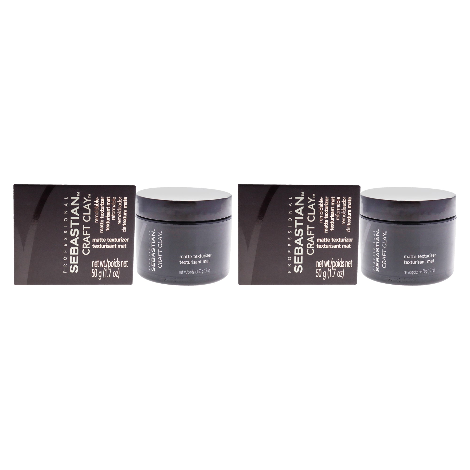 Craft Clay Remoldable Matte Texturizer by Sebastian for Unisex - 1.7 oz Clay - Pack of 2