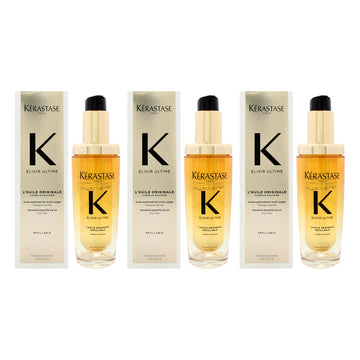 Elixir K Ultime Versatile Beautifying Oil by Kerastase for Women - 2.53 oz Oil (Refillable) - Pack of 3
