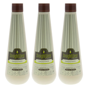Straightwear Smoother Straightening Solution by Macadamia Oil for Unisex - 8.5 oz Treatment - Pack of 3