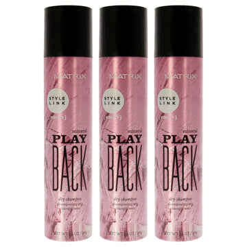 Style Link Mineral Play Back Dry Shampoo by Matrix for Unisex - 3.4 oz Dry Shampoo - Pack of 3